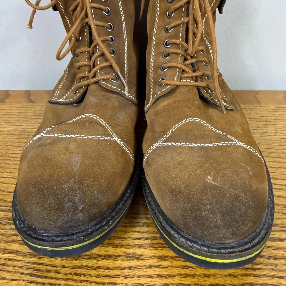 Roan Zalen Mens Boots Suede Work Brown Size 9‎ Outdoor Utility Lace-Up Casual